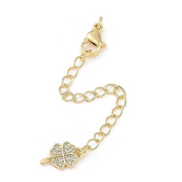 Brass Micro Pave Cubic Zirconia Ends with Chains