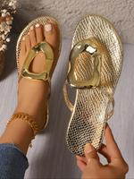 Women's Fashionable Plain Color Slippers, Flat Sandals, Casual Comfortable Flat Slippers for Summer, Flip Sandal, Lightweight...