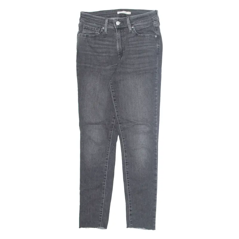 LEVI'S 721 High Rise Womens Jeans Grey Regular Skinny Stone Wash W28 L30
