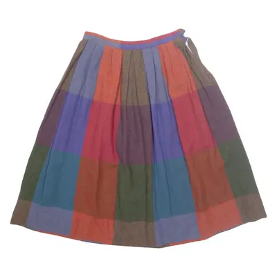 Womens A-Line Skirt Red Knee Length Wool S