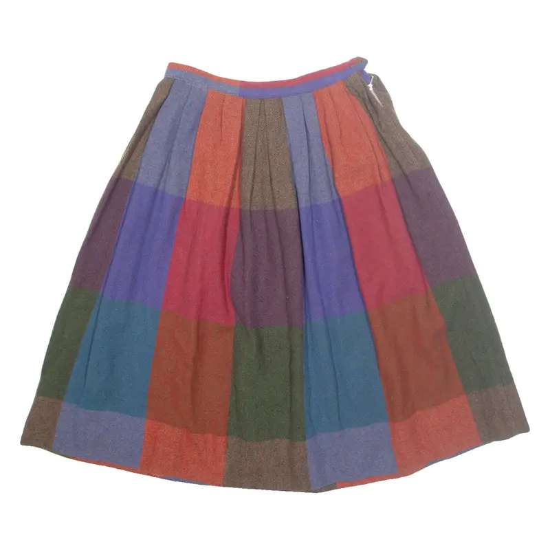 Womens A-Line Skirt Red Knee Length Wool S