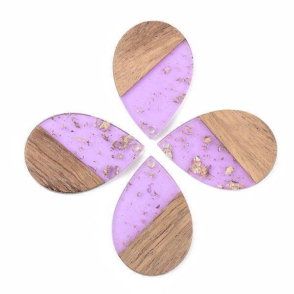 Transparent Resin & Walnut Wood Pendants