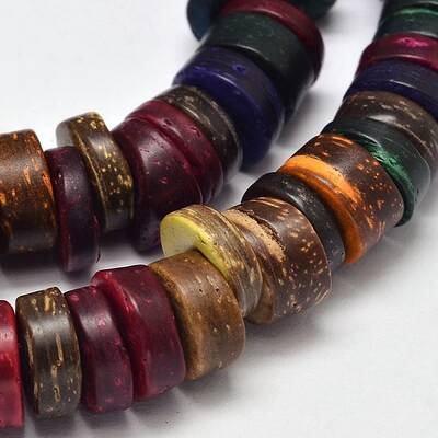 Natural Coconut Disc Bead Strands