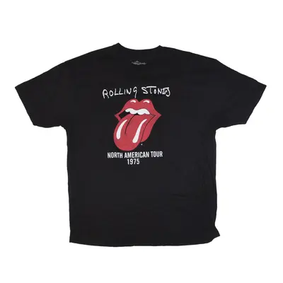 THE ROLLING STONES North America Tour Band T-Shirt Black Short Sleeve Mens 2XL