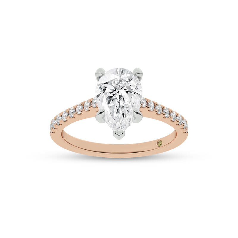 Destiny Half Coverage Pear Shape Lab Diamond Engagement Ring | Rose Gold  1 1/4 - 4 3/8 CT. TW.