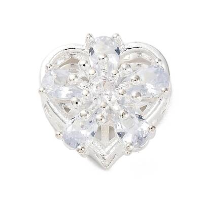 Rack Plating Brass Micro Pave Cubic Zirconia Beads