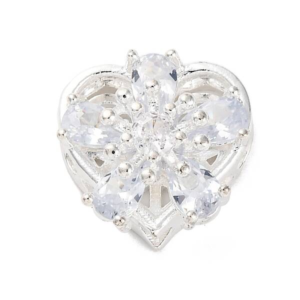 Rack Plating Brass Micro Pave Cubic Zirconia Beads