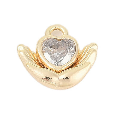 Brass Micro Pave Cubic Zirconia Charms