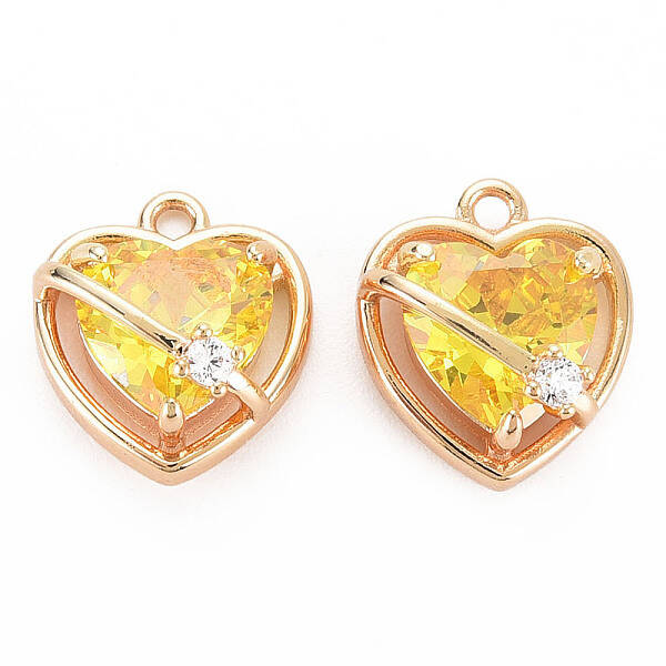Brass Micro Pave Cubic Zirconia Charms