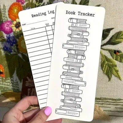 Reading List Bookmark, 6 Counts/set Reading Log Note Card, Personal Reading Log Book Tracker Card, Gift for Reading Lover & S...