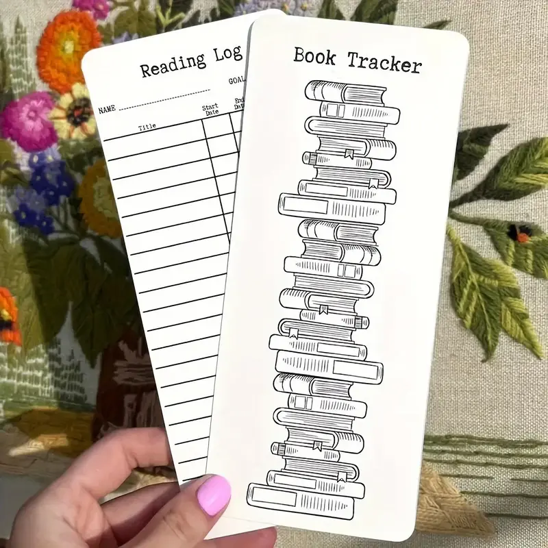 Reading List Bookmark, 6 Counts/set Reading Log Note Card, Personal Reading Log Book Tracker Card, Gift for Reading Lover & S...