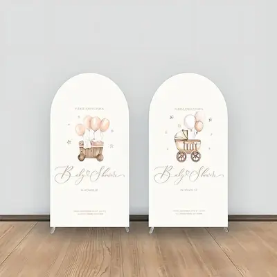 Aperturee Balloon Stroller Baby Shower Arch Backdrop For Kids | Circle Arch Backdrop Diy | Diy Round Arch Backdrop | Chiara W...
