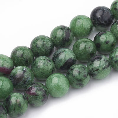 Natural Ruby in Zoisite Beads Strands