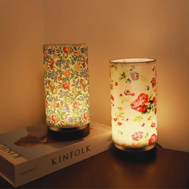Floral Pattern LED Table Lamp, USB Rechargeable LED Night Light, Decorative Light for Home Living Room Bedroom, Home Decor