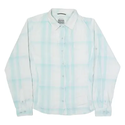 COLUMBIA Womens Printed Shirt Blue Collared Long Sleeve Check M