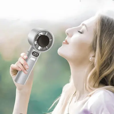 Portable Handheld Fan, USB Rechargeable Mini Fan with Digital Display, Small Electric Fan for Outdoor Camping, Household Appl...