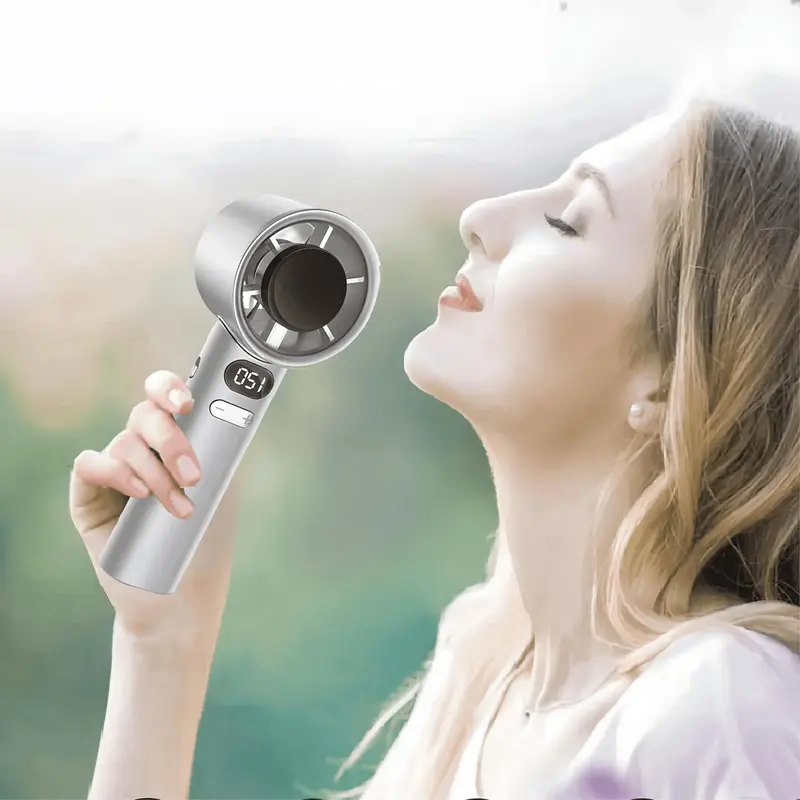 Portable Handheld Fan, USB Rechargeable Mini Fan with Digital Display, Small Electric Fan for Outdoor Camping, Household Appl...