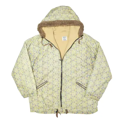SNOW AND FUN Fleece Lined Jacket Green 80s Crazy Pattern Mens 2XL