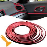 Car Interior Trim Strips - 16.4ft/5M Red Car Accessories Interior Universal Car Gap Filler Molding Line Car Decor Aesthetic A...