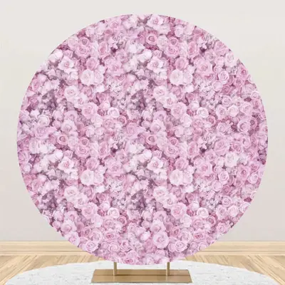 Light Purple Dense Flowers Circle Wedding Backdrop - Aperturee