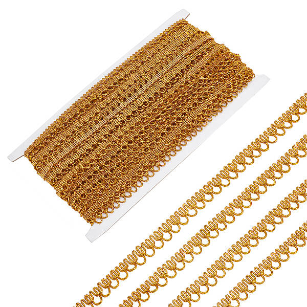 20 Yards Polyester Braided Metallic Lace Trim