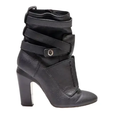 FENDI Ankle Boots Black Leather Womens UK 5