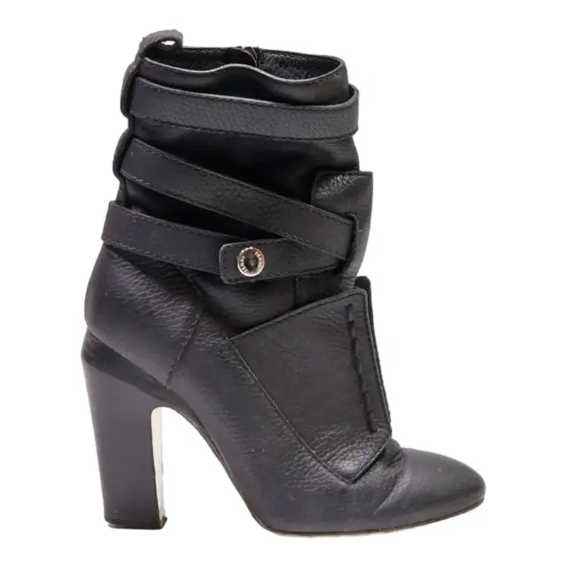 FENDI Ankle Boots Black Leather Womens UK 5