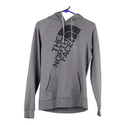 The North Face Spellout Hoodie - Medium Grey Cotton Blend
