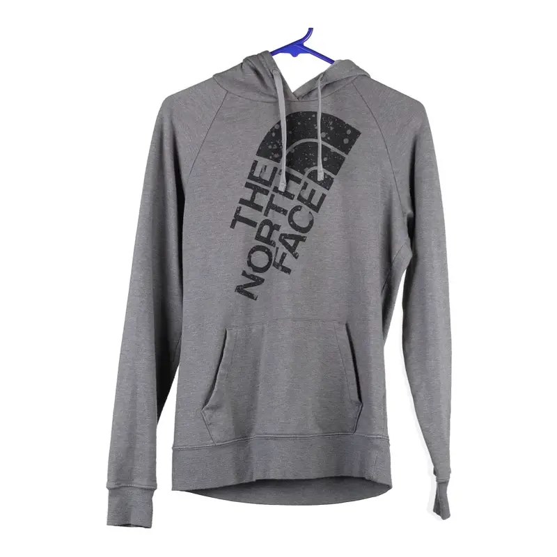 The North Face Spellout Hoodie - Medium Grey Cotton Blend