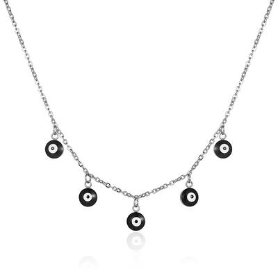 Stainless Steel Evil Eye Pendant Necklace for Women
