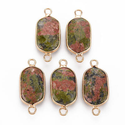 Natural Unakite Link Connectors