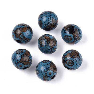 Bohemian Style Printed Schima Wood Beads