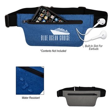 50 Custom Heathered Running Belt - Water Resistant & Zippered
