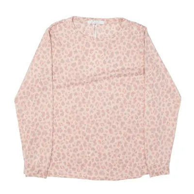 MICHELLE KEEGAN Patterned Jumper Pink Animal Print Tight Knit Womens S