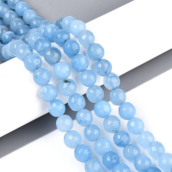Dyed Natural White Jade Beads Strands
