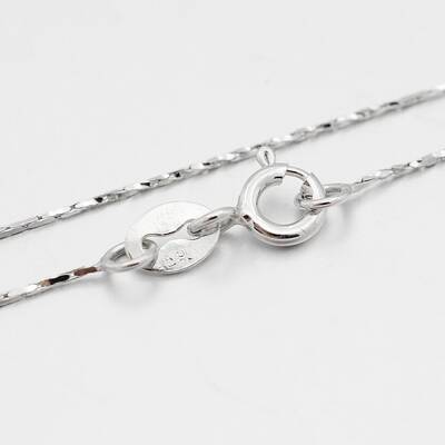 Anti-Tarnish Rhodium Plated 925 Sterling Silver Boston Link Chain Necklaces