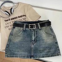 KABICO women's jean skirt, short skirt with inner pants - C59 Casual  Denim Chic
