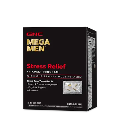 GNC Mega Men Stress Relief Vitapak, Stress & Cortisol Management with Cognitive Support, 30 Count, Healthcare, Dietary Supple...