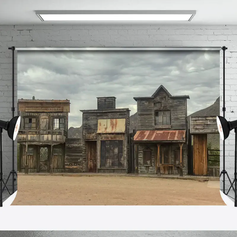 Western Cowboy Vintage House Architecture Backdrop - Aperturee