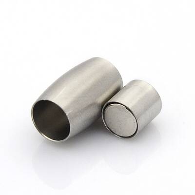 Tarnish Resistant 304 Stainless Steel Matte Surface Magnetic Clasps with Glue-in Ends