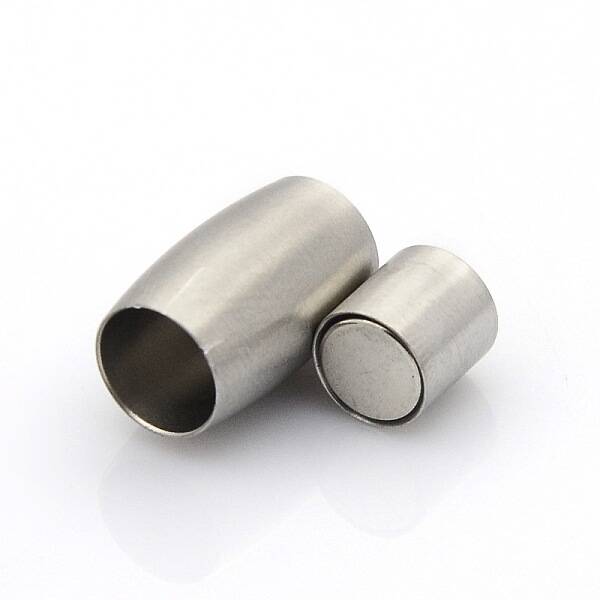Tarnish Resistant 304 Stainless Steel Matte Surface Magnetic Clasps with Glue-in Ends