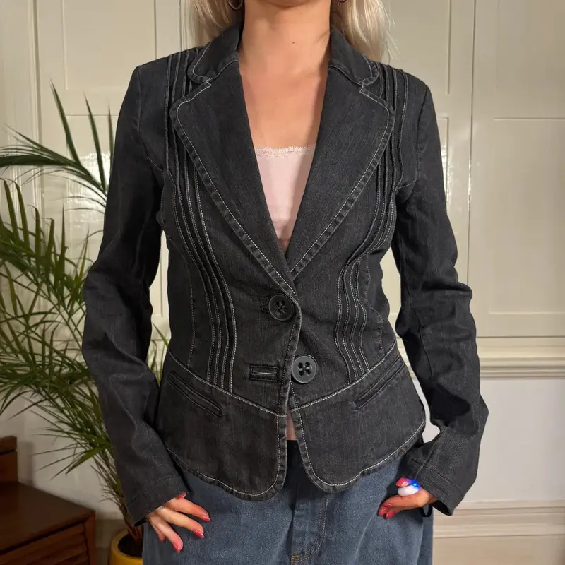 Pennyblack Denim Jacket - Medium Black Cotton Blend