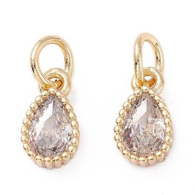 Brass Micro Pave Cubic Zirconia Charms