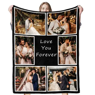 Custom Love You Forever Wedding Blanket With Photo - Aperturee
