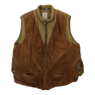 1980s Unbranded Gilet - XL Green Suede