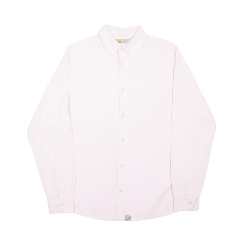 CARHARTT Mens Plain Shirt Pink Long Sleeve S