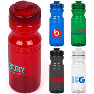 250 Customized 24 oz Eco-Polyclear Bottle with Flip Top Lid - ...
