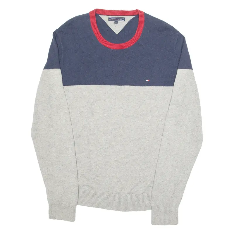 TOMMY HILFIGER Mens Jumper Grey Tight Knit XL