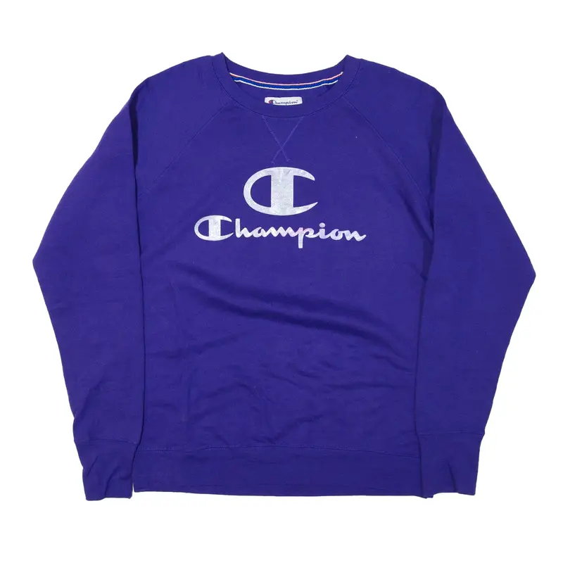 CHAMPION Iridescent Sweatshirt Purple Womens L