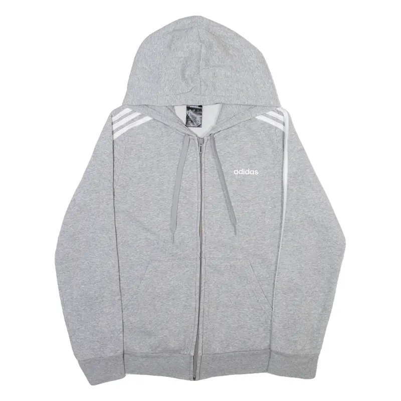 ADIDAS Boys Grey Hoodie Full Zip M